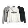 22SS Hooded Sweatshirt with Front and Back Flocking - ESSENTIALS Trendy American Streetwear, Cross-Border Hoodie with Double Stitching.