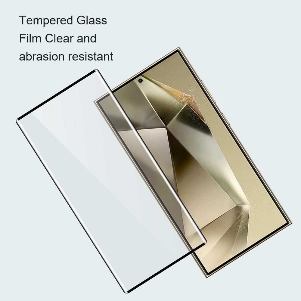 AMORUS For Samsung Galaxy S24 Ultra Tempered Glass Film 3D Curved Black Edge Screen Protector