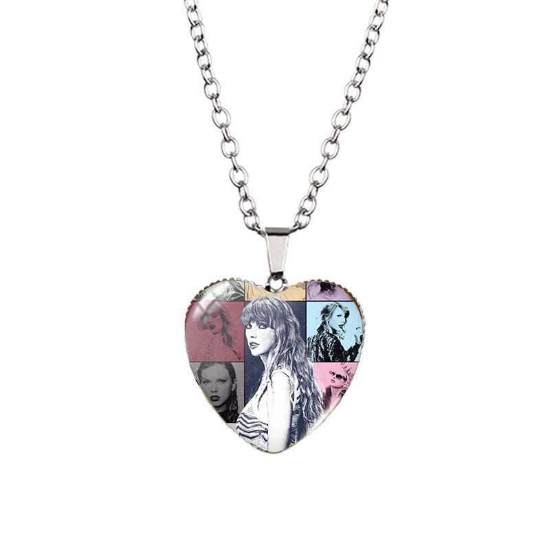 Taylor Swift Inspired Heart Shaped Necklace For Kids Stunning Glass Pendant Stylish Accessory