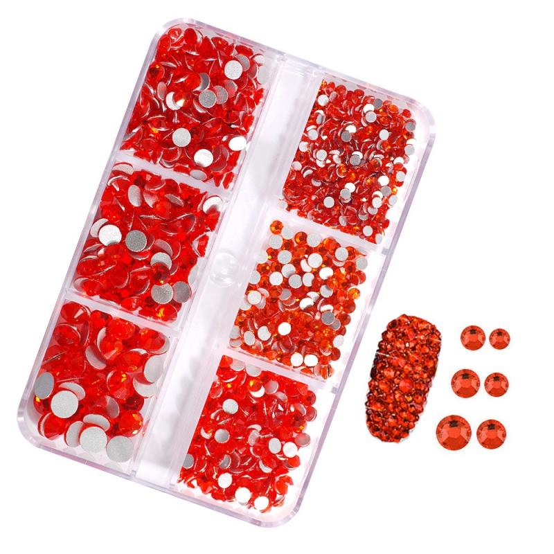 6-Grid Soft Pottery Rhinestone Boxed DIY Cobblestone Suit Nail Nail Jewelry Mixed