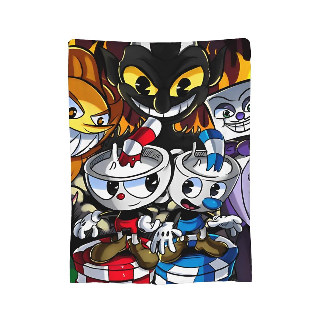 Cupheads Video Game Art Blankets Flannel Super Warm Throw Blankets for Outdoor Travel Bedroom Quilt