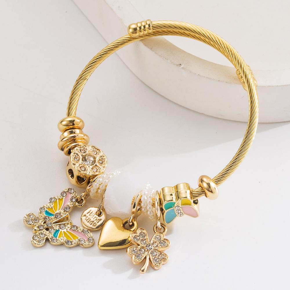 

JYL TS Bracelet Beaded Bear Heart Beads For Couples Strengthens Bond color глибоко пурпурового кольору