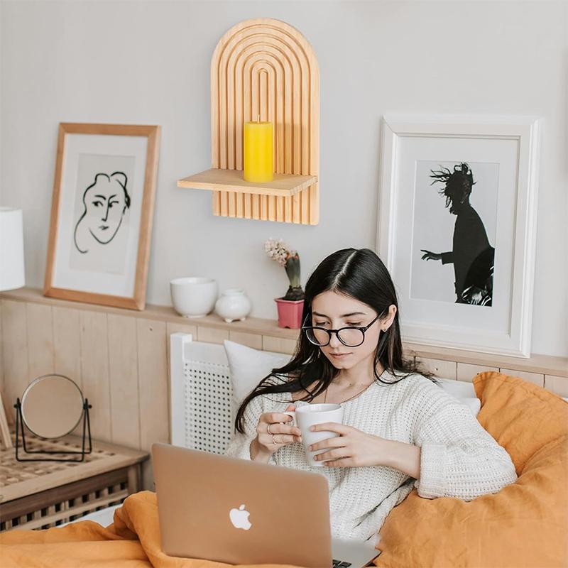 Bohemian Wall Mounted Decorative Shelves Candle Sconces Hanging Rack Plant Flower Vase Display Shelf Home Decoration