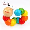Colorful Wooden Jigsaw Worms Children Early Education Puzzle Finger Games