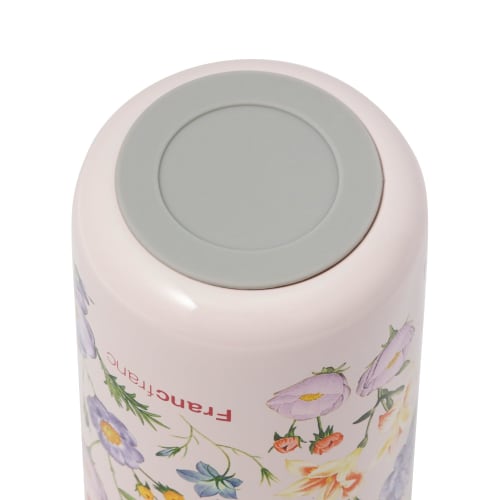 Francfranc One-Touch Stainless Steel Bottle, 350ml, Multi-Flower Pink, with Lock, Slim, My Bottle, Gift