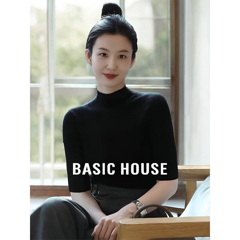Basic House Women s Mid-Sleeve Knit Top S