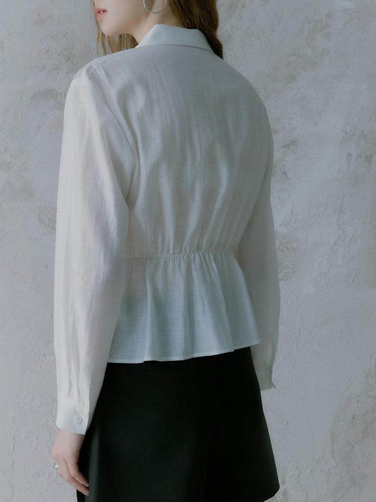 2026 Spring French Design Women's Long Sleeve Tie-Up Commuter Shirt - High-End White Top