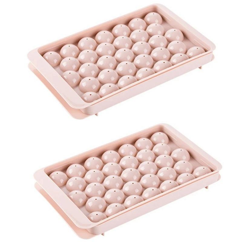 Tavă Rotundă cu 33 de Grile pentru Făcut Gheață DIY Instrument pentru Făcut Sfere pentru Congelator Accesoriu Matriță de Silicon pentru Hochei pe Gheață pentru Băuturi Cocktail Whiskey de Bucătărie