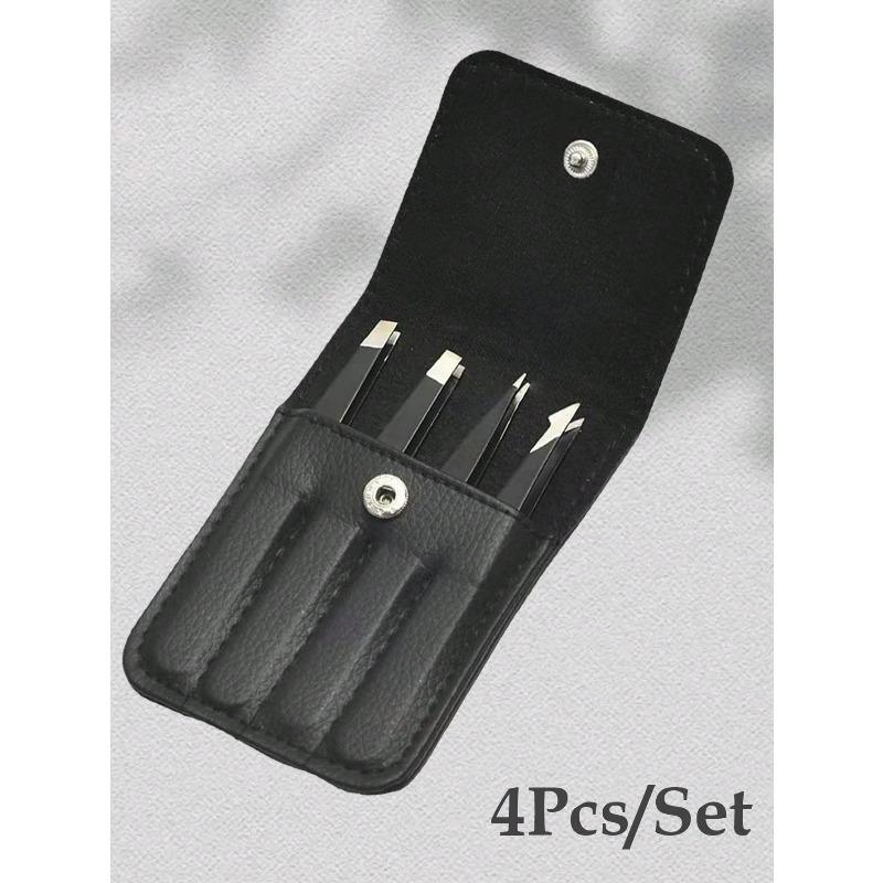 4pcs/Set Eyebrow & Eyelash Tweezer Grooming Kit, Professional Beauty Tools For Eyebrow & Eyelash Shaping, Makeup Accessories,Tweezers