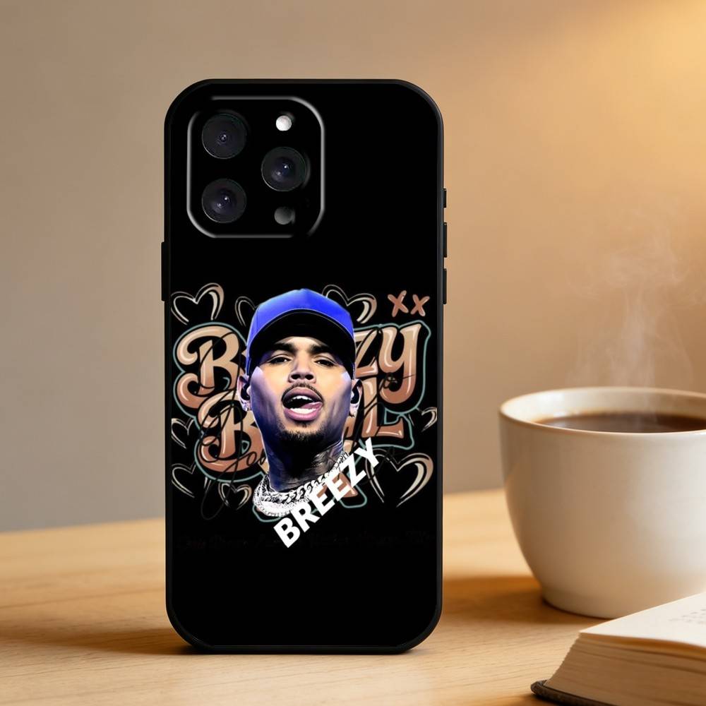C-Chris Brown A-American Rapper  Phone Case For iPhone 16,15,14,13,12,17,Pro Max,Plus Silicone Black Case