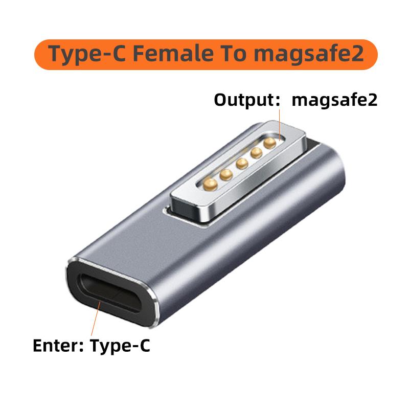 USB Typ-C Magnetischer PD-Adapter für Magsafe 1 2 MacBook Air Pro LED-Anzeige 100W Schnellladung Magnetischer Steckeradapter