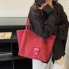 Autumn and Winter Dark Suede Tote Bag Large-capacity Casual Versatile Commuter Bag Simple Texture Single Shoulder Mother and Child Bag