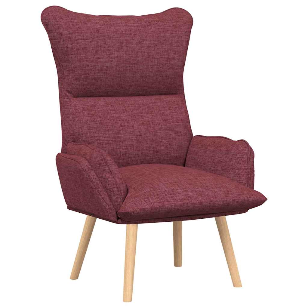 Armchair Burgundy 69 X 74 X 93 Cm Fabric and Plywood