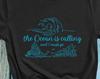 The Ocean Is Calling and I Must Go, Adventure Awaits T-Shirt, Nature Tee, Explore and Travel, Beach Vibes, Wave Line Art, Sea Shirt