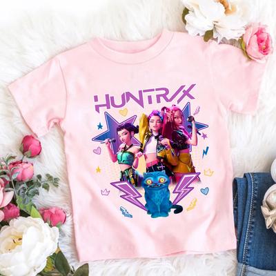 Film Baumwolle Baby Mädchen T-Shirt Kinderbekleidung KPop Dämonenjäger Fans Geschenke Kinderkleidung Mode Lässige Oberteile