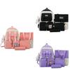 New Cartoon Style Student Backpack High Capacity Nylon Breathable Book Bag For Middle School Girls Pink Black Purple Blue
