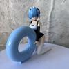 Re Zero Rem Anime Figur Kniende Pose Blauer Schwimmring Schönheitsmädchen Statue Schreibtischdekor Sammlermodell Schmuckstück Für Anime-Fans