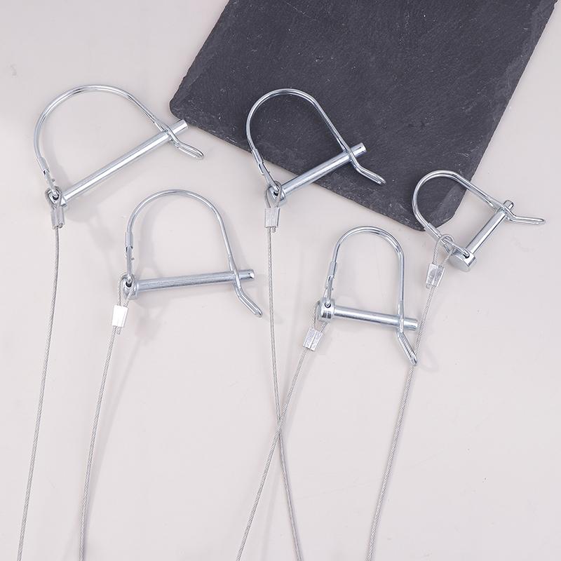 1Pc Stainless Steel Round Arch Wire Shaft Lock Pin With Anti-Lost Rope Coupler Pins Retainer For Farm Trailer Wagon Lawn Garden