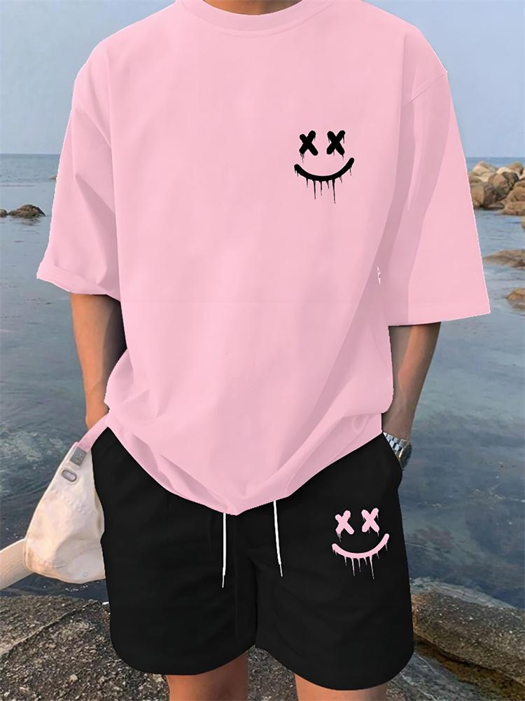 Men's Beach Shorts 2 Piece Summer Casual Everyday Men's Short Sleeve Shorts Set Hawaiian 3D Print Men's T-shirt Outdoor Sports