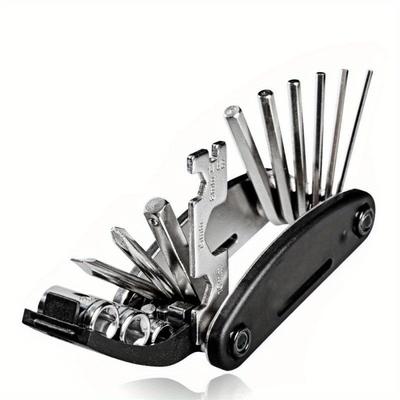 Fahrradwartungs-Kombinationswerkzeug 16-in-1-Schraubendreher-Set Multifunktionales Klappreparatur- und Reifenreparaturschlüssel-Set