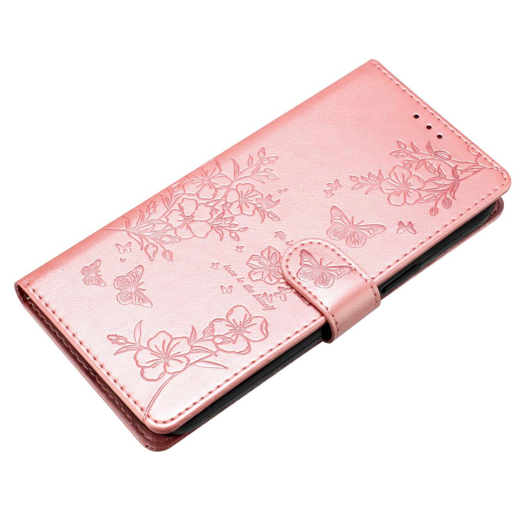 For Google Pixel 8 Protective Case Butterfly Floral Imprint Leather Wallet Phone Cover