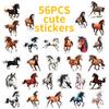 56 Dynamic Galloping Horse Stickers, Oil Painting Fengjun Horse Pattern, Hand Account Decoration Retro Animal Stickers