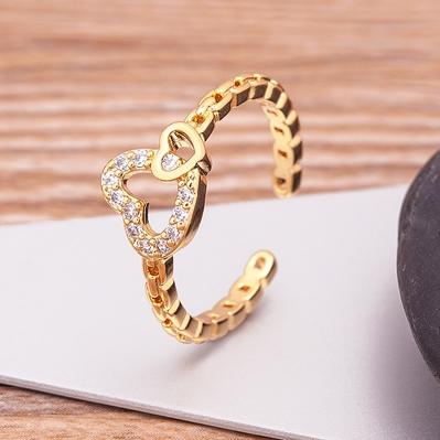 Nidin Fashion Open Adjustable Ring For Women Female Cute Finger Rings Romantic Birthday Gift Girlfriend Shiny Zircon Jewelry