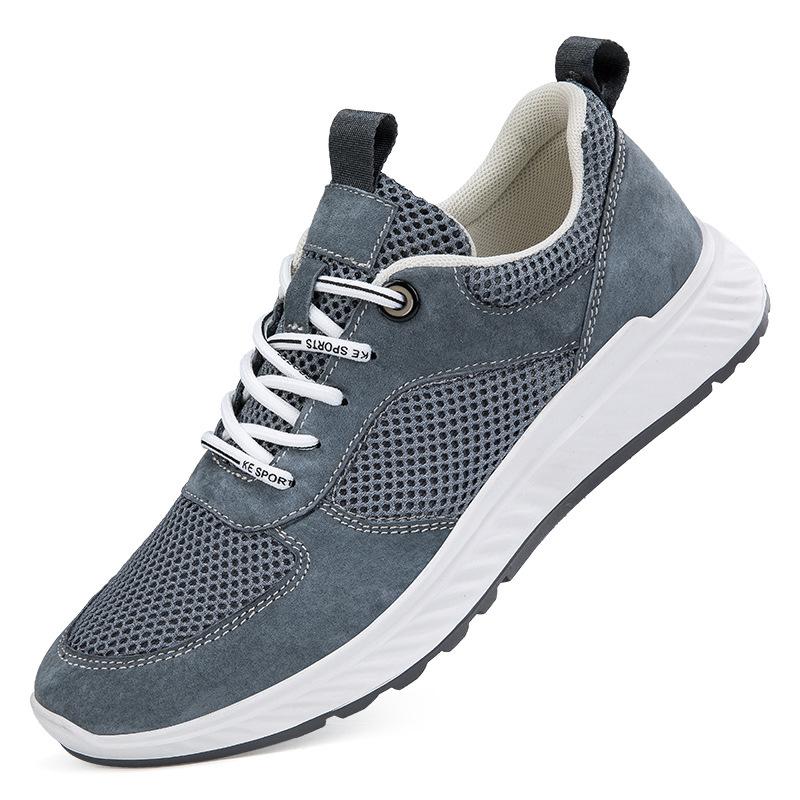 

Men s shoes Korean version breathable fly-woven mesh shoes British style soft baseplate shoes retro casual shoes sports shoes men 45 серый