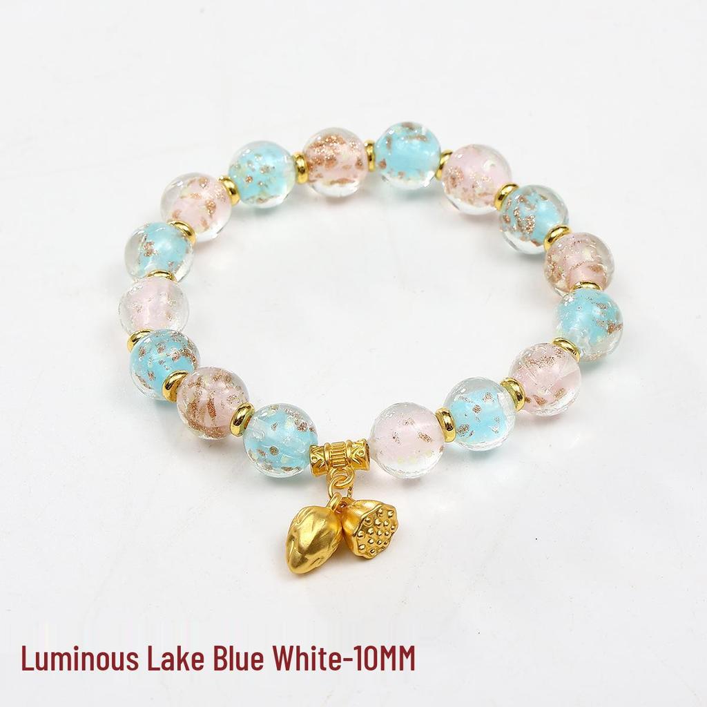 Luminous Seven-Color Glass Bead Bracelet
