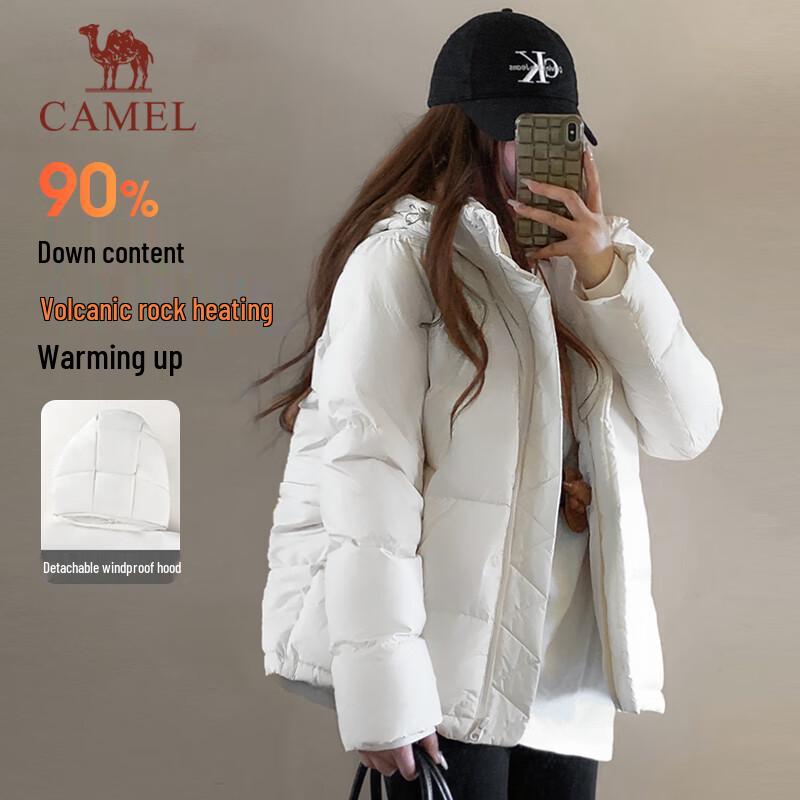 CAMEL Women s Thickened Windproof Short Puffer Down Jacket L