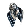 Retro Blue & White Silk Wool Double-Sided Scarf - Elegant Large Square for Autumn/Winter