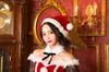 Clearstone Coffret Charm Cosplay Christmas Tight Santa Costume for Red Women,