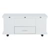 Mesa de centro, regulable en altura, mesa de sofá móvil, multifuncional 4 en 1, convertible en mesa de comedor de sala de estar, con cajones, 4 taburetes, blanco