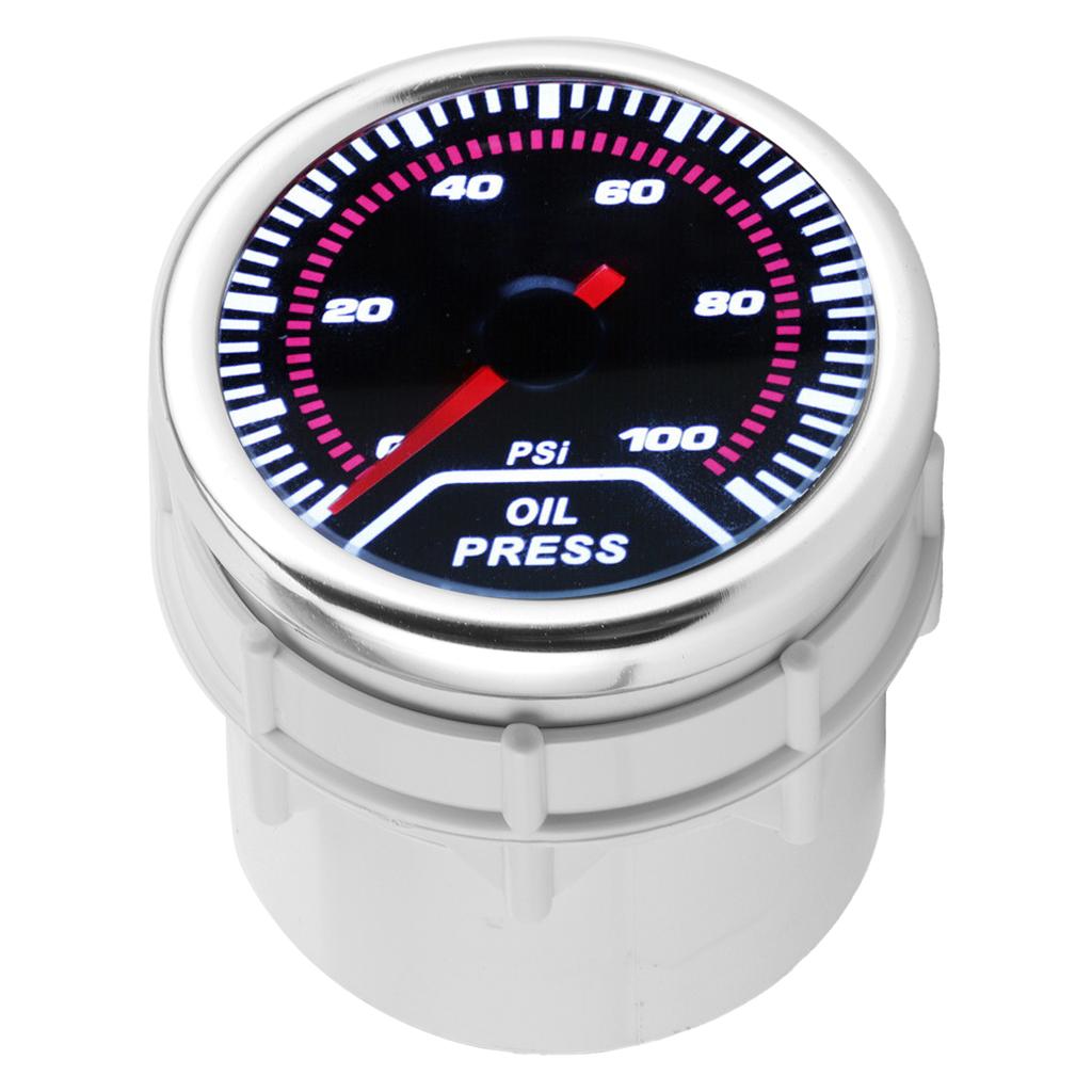 Manometru LED Presiune Ulei 52mm2in 0100PSI Metru cu Senzor Potrivit pentru Mașini cu 12V 468 Cilindri