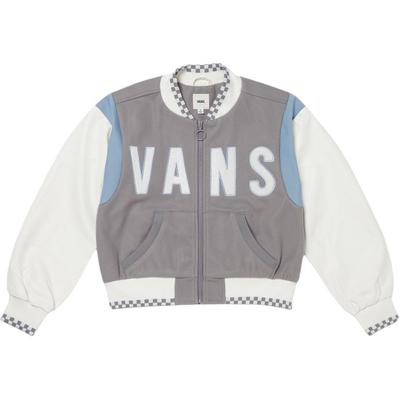 Baseball Letter Zip Baseball Collar Long Sleeve Short Jacket Women Jackets Frost-Gray VN000GUTAF1