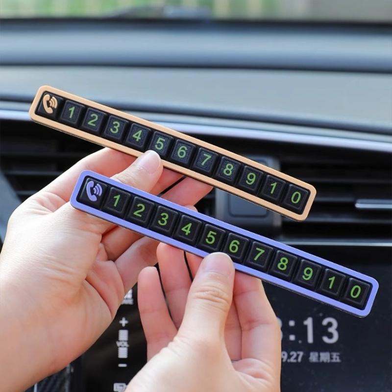 Car Temporary Parking Card Phone Number Card Plate Telephone Number Stop Luminous Parking Aid Garage Car Accessoires Interior