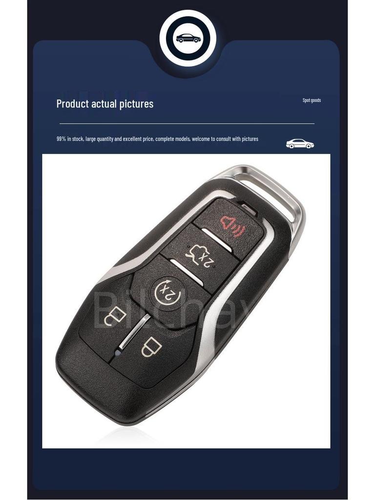 Compatible 5-Button Ford Lincoln Smart Key Remote Control 433.92MHz, 49 Chip