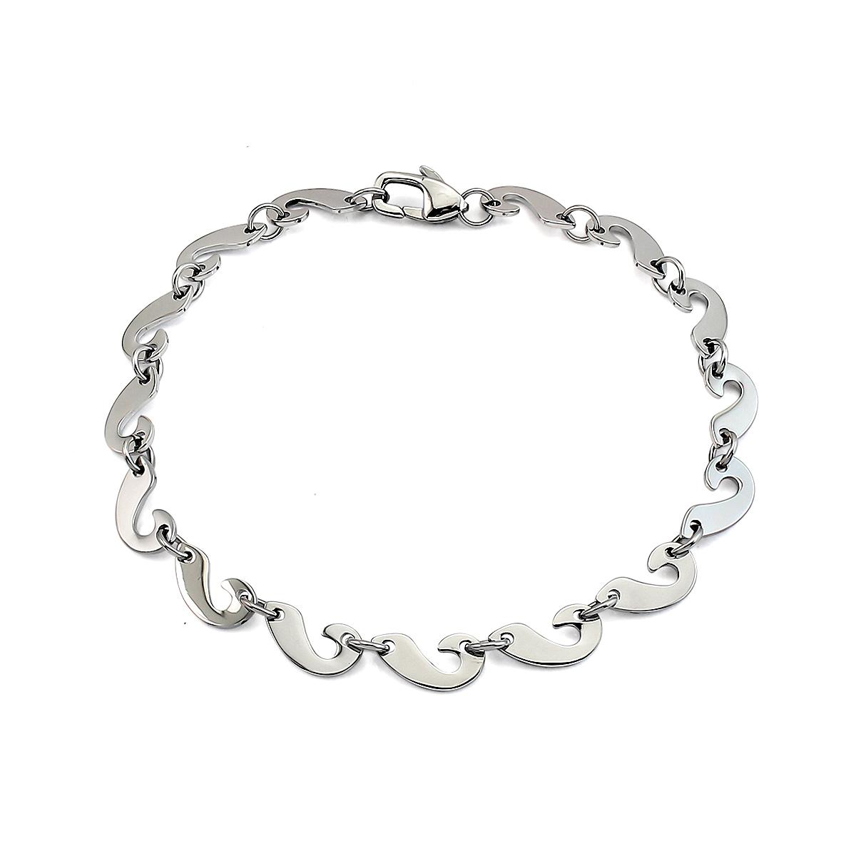 

PVD Silver Plated Stainless Steel Irregular Bracelet Waterproof Simple Chain Fashion Jewelry Bangle for Party Occasions