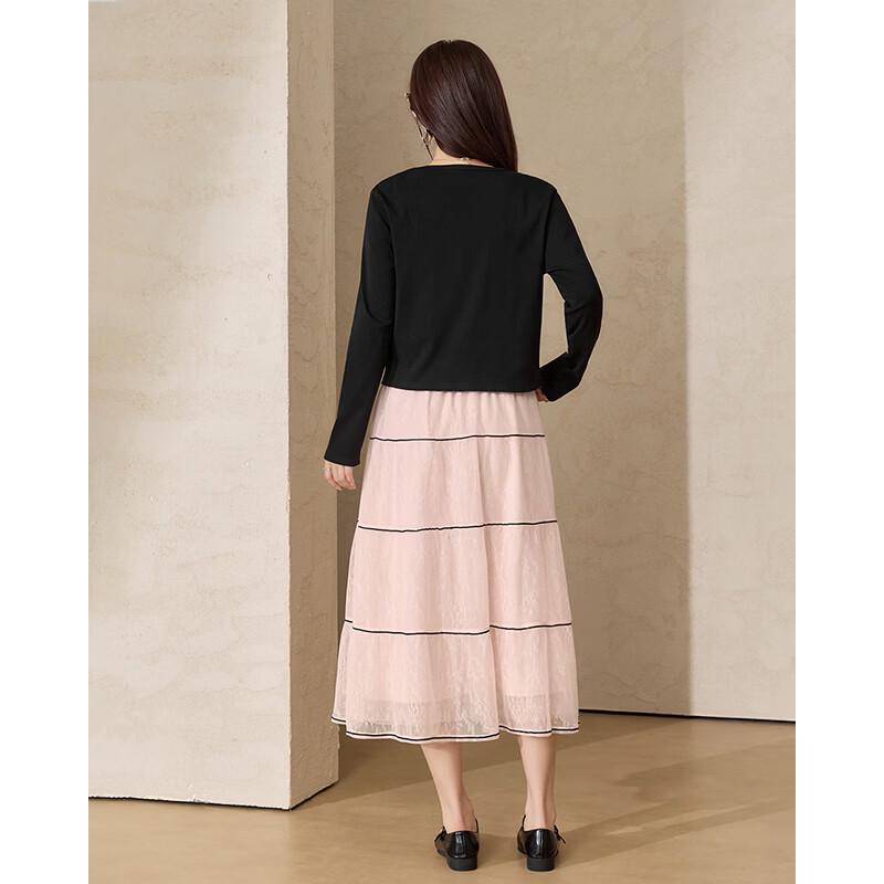IEF Women's Plus Size Autumn Two-Piece Long Dress Set