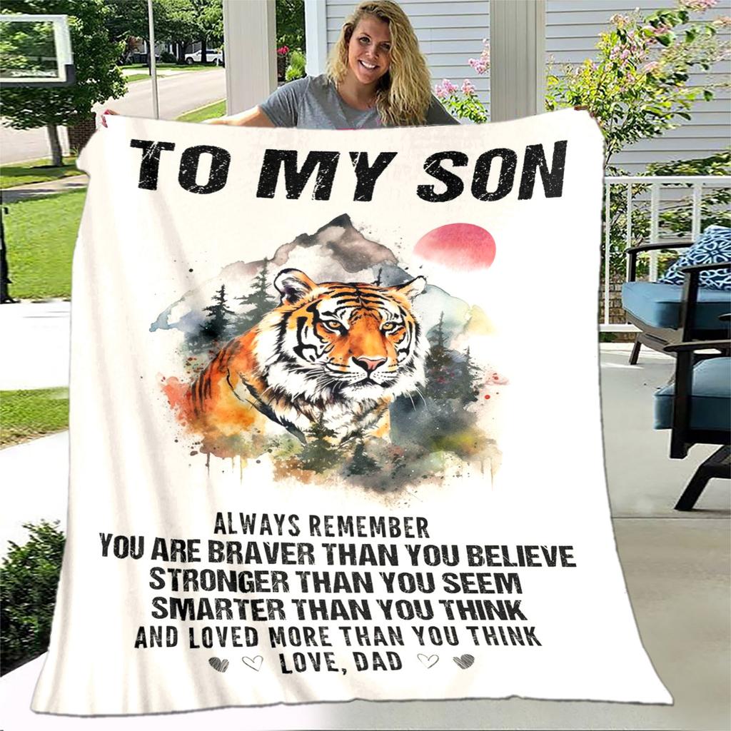 Kızıma Oğlu Mektup Hediye HD Battaniye, Yumuşak Atmak Battaniye Ev Yatak Odası Yatak Kanepe Piknik Seyahat Ofis Kapak Battaniye Çocuklar için