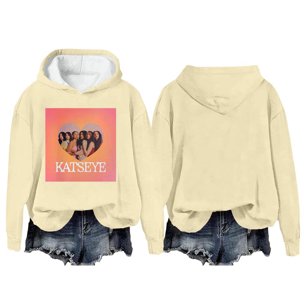 Women's Fashion Casual Long Sleeve Loose Printed Pullover Sports Long Sleeve Hooded Sweatshirt