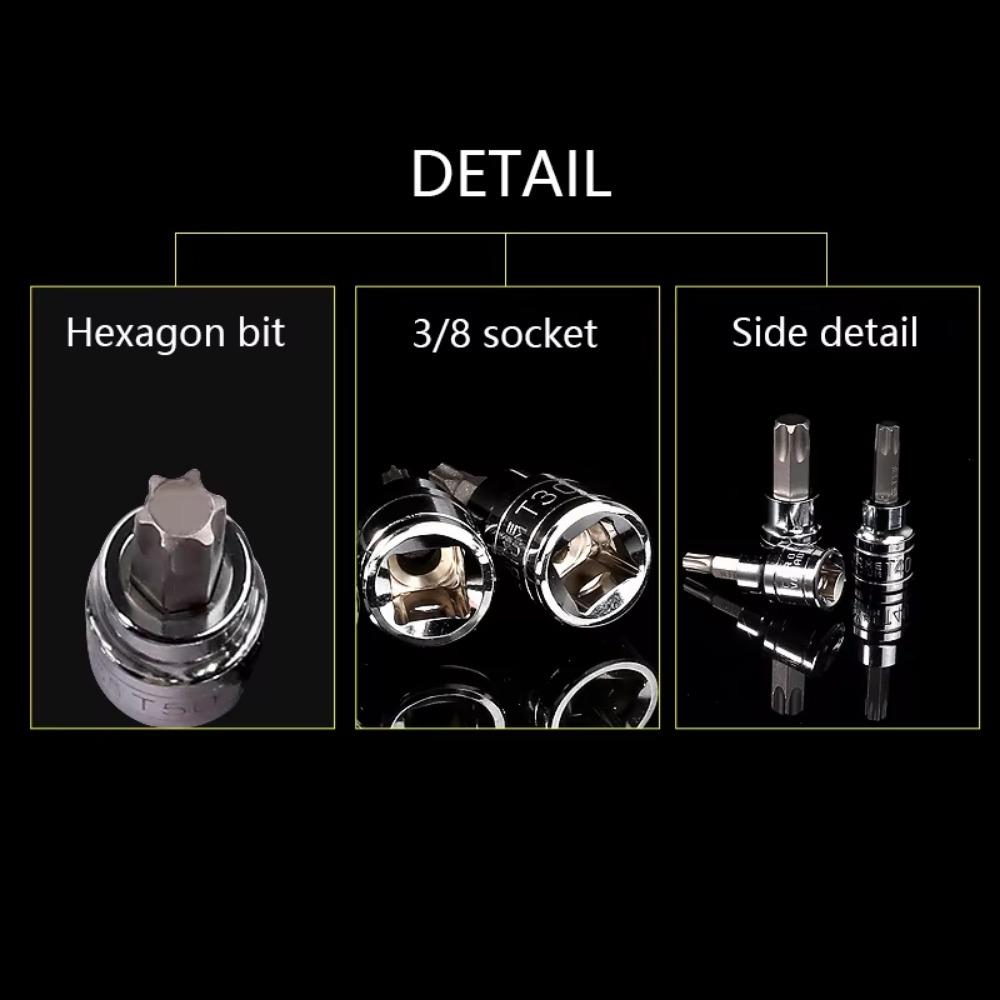 9/10Pcs Hex Bit Socket Set Sturdy Allen Key Sockets Professional 3/8inch Drive Drill Metric Tools Kit Durable Impact Socket Set