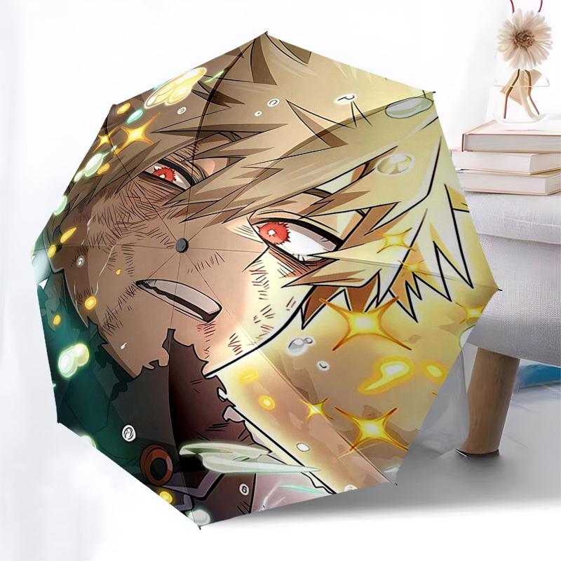 1pz Ombrello da Esterno con Design di Personaggio Anime - Apertura/Chiusura Automatica, Design Portatile a 3 Pieghe, Telaio in Ferro a 8 Stecche - Regalo Perfetto per i Fan, T
