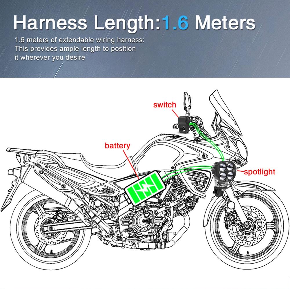 3 Lens Motorcycle LED Spotlight Dual Color Hi/Low Beam Fog Lamps for Car Trucks SUV UTV 12V 24V Lens led Headlight Driving Light