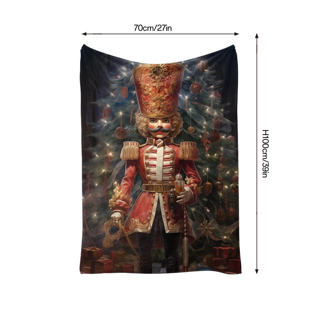 Tuniu Nutcracker Christmas Blanket Winter Sofa Bed Throw Decorative Warm Gift
