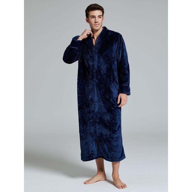 Zipper Nightgown for Men and Women Couple plus Size Chubby Girl Bathrobe for Women Autumn and Winter Long Homewear Coral Velvet Pajamas Nightdress