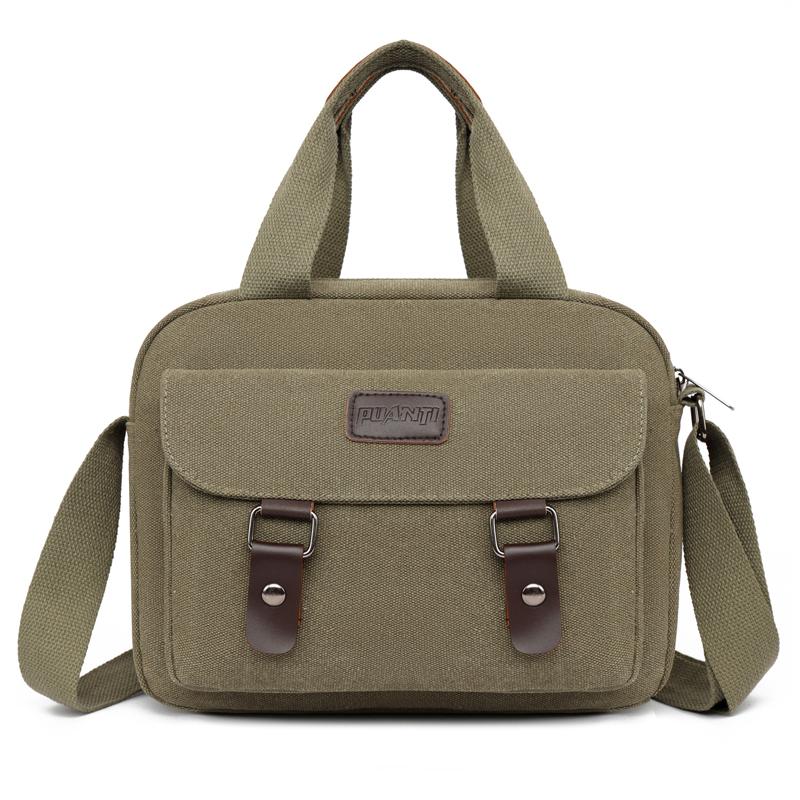 Canvas Handbag Men's Business Briefcase Shoulder Crossbody Bag
