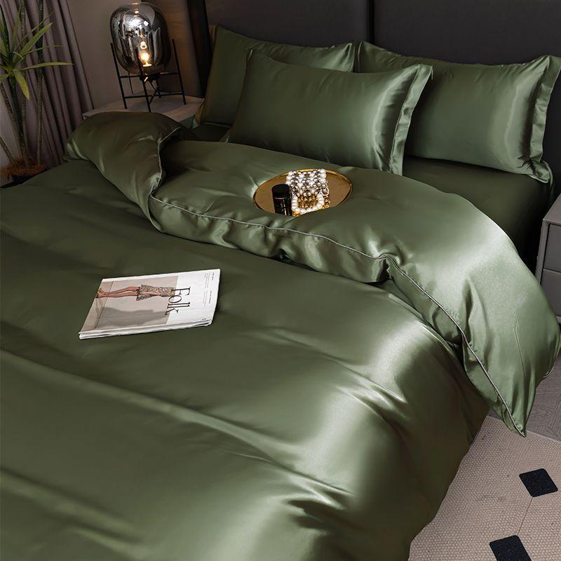 Pure Satijn Zijdezachte Beddengoedset Luxe Queen King Size Bedset Dekbedovertrek Linnen En Kussensloop Voor Eenpersoons Tweepersoons Beddengoed 150x200cm 3 pcs set