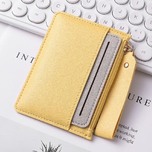 Ultra-thin PU card holder female Korean version of the zipper coin purse multi-card slot simple fashion compact card holder anti-degaussing