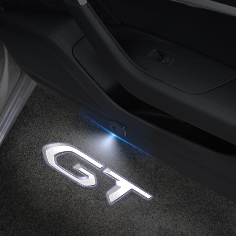 Für Peugeot GT R Emblem RCZ 208 301 206 508 5008 308 Auto Türlicht Willkommenslicht Kabelloser Laserprojektor Auto Dekoration HD LED
